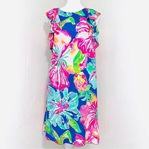 Lilly Pulitzer Esmeralda Jungle Utopia Midi Dress  Ruffle Sleeveless EUC SZ XS
